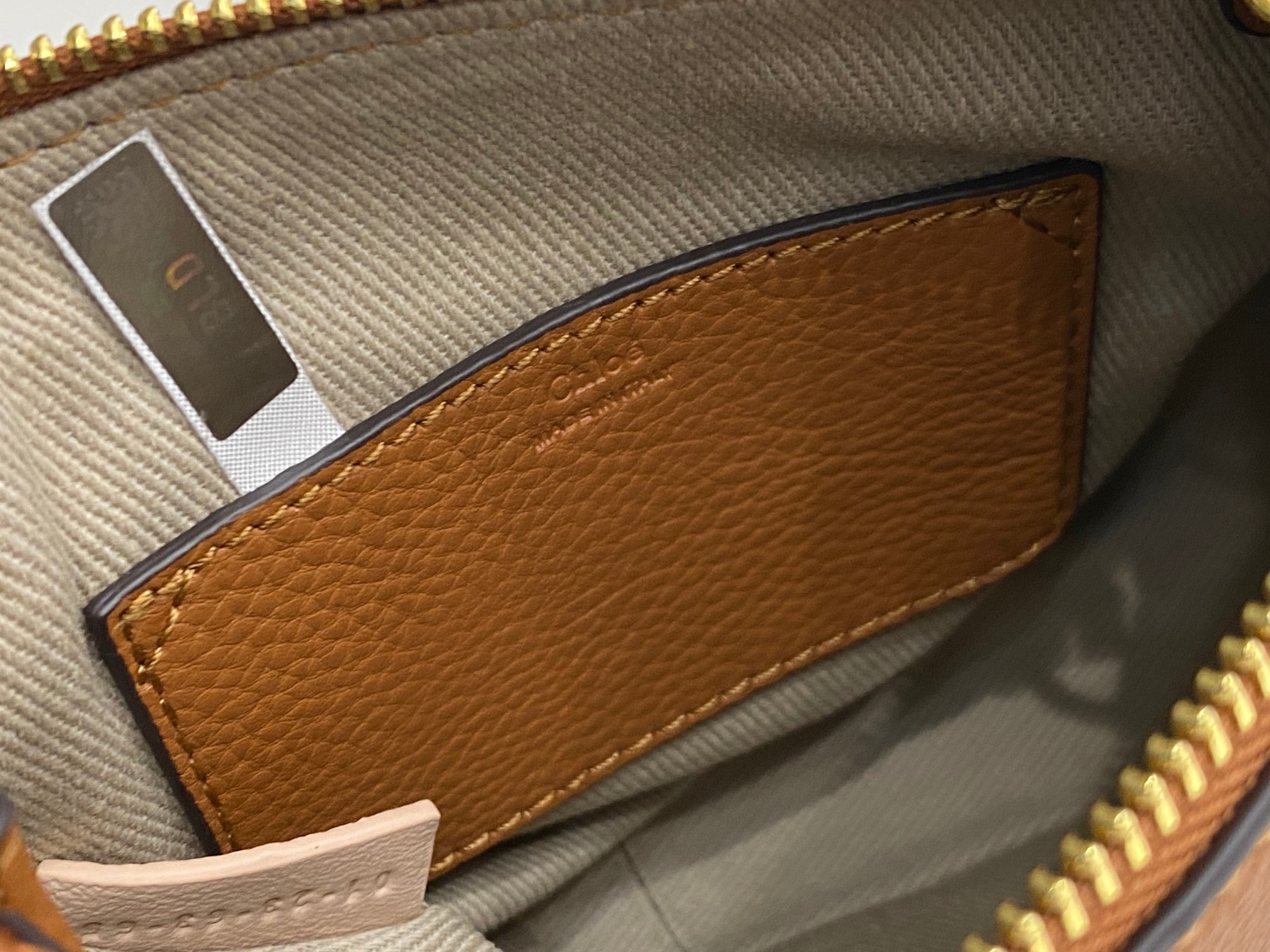 Chloe Mini Marcie Bag In Brown Grained Leather